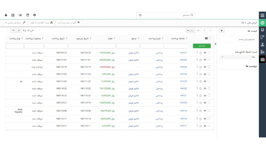 ماژول گردش مالی ویتایگر